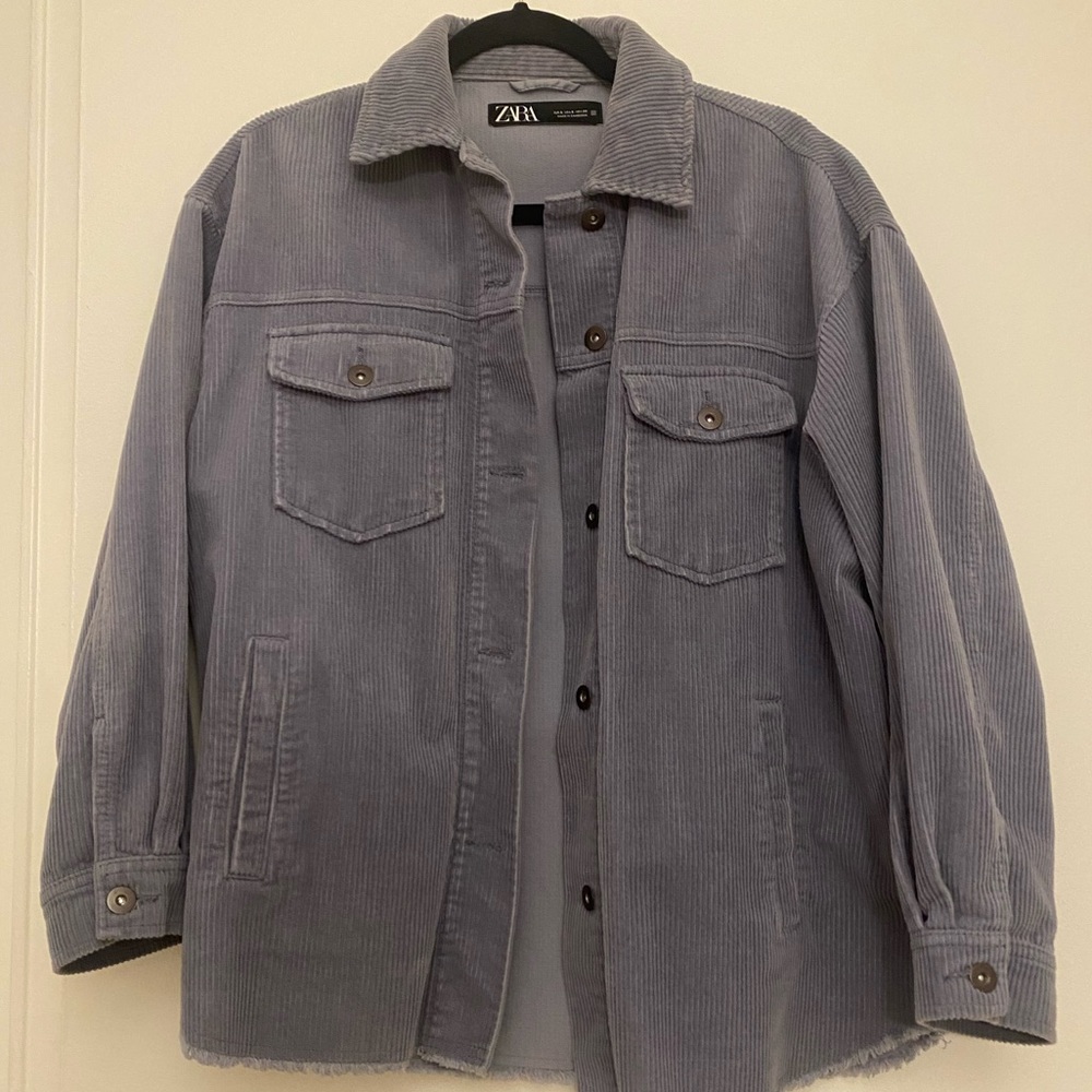 Blue/ grey Zara corduroy shacket